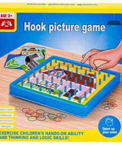 Edukacyjna Gra Zręcznościowa Układanka Kolorowe Gumki Sznurek Hook Picture Game Karty