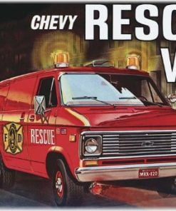 Model Plastikowy Do Sklejania AMT (USA) - 1975 Chevy Rescue Van (Czerwony)